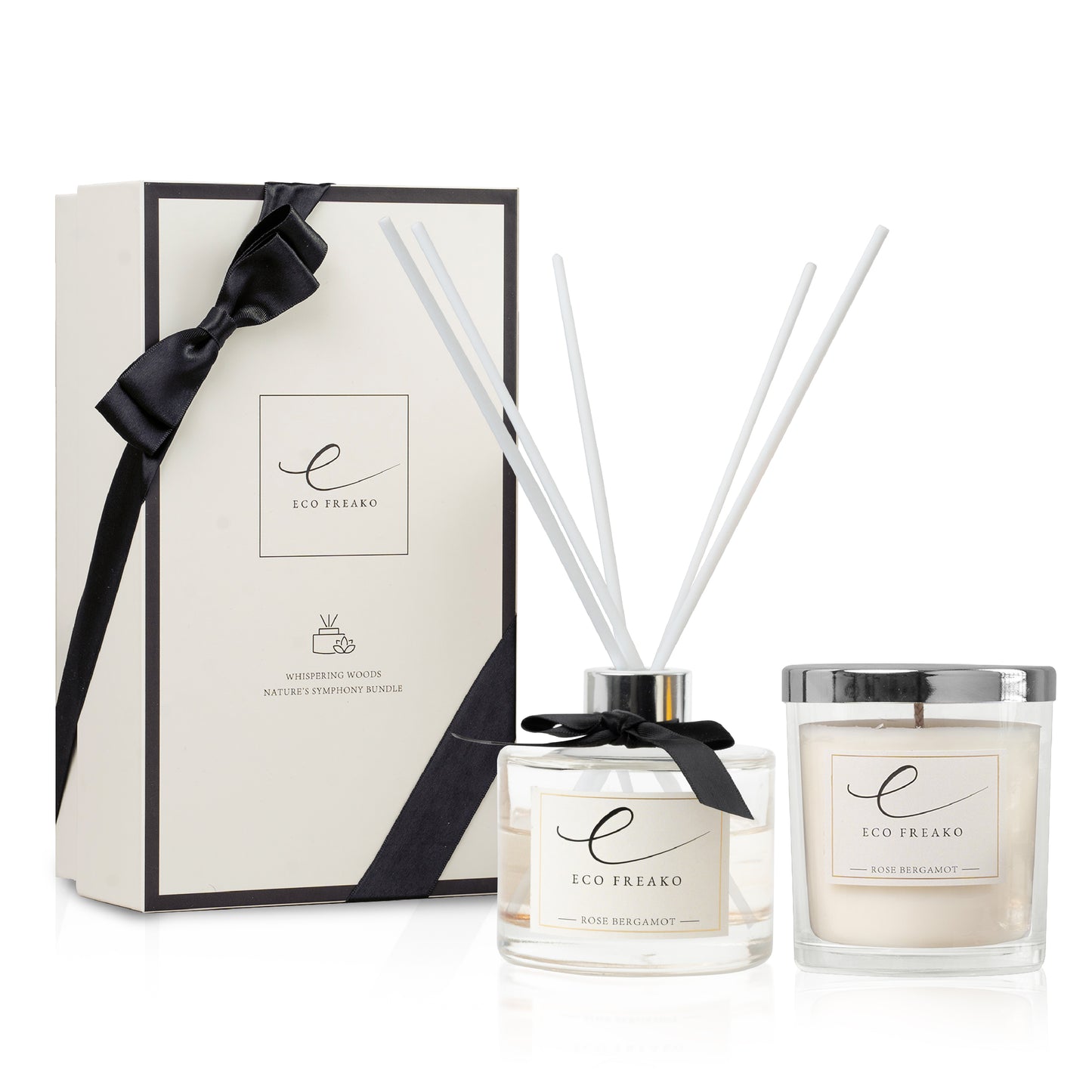 Rose Bergamot Candle and Reed Diffuser Gift Set