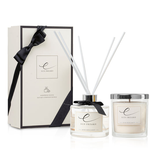 Rose Bergamot Candle and Reed Diffuser Gift Set