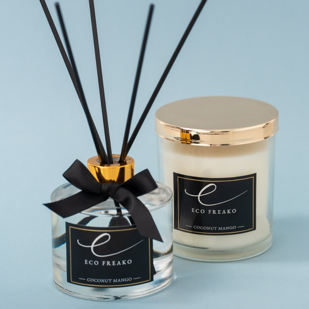 Coconut Mango Candle and Reed Diffuser Gift Set