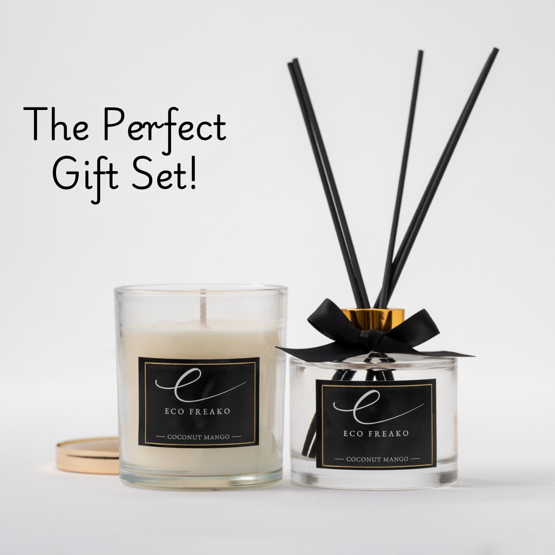 Coconut Mango Candle and Reed Diffuser Gift Set