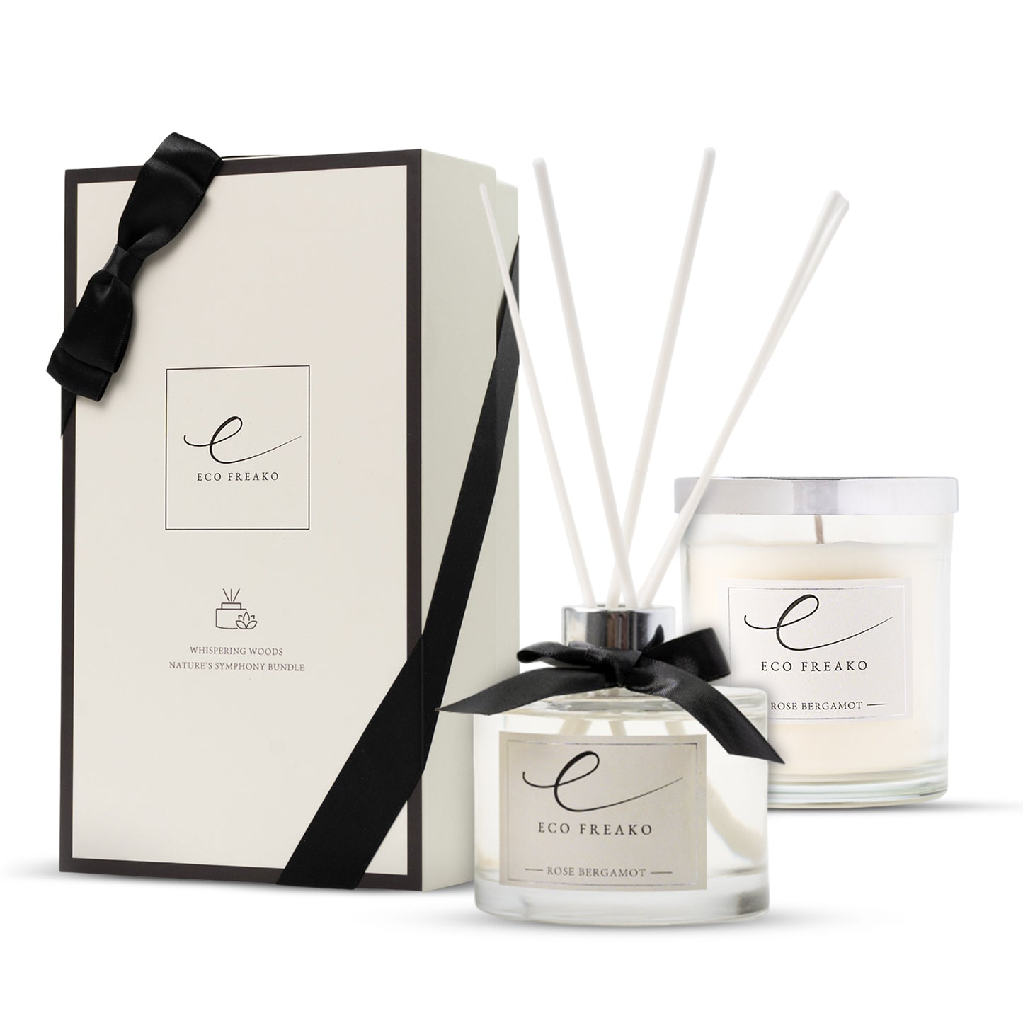 Rose Bergamot Candle and Reed Diffuser Gift Set